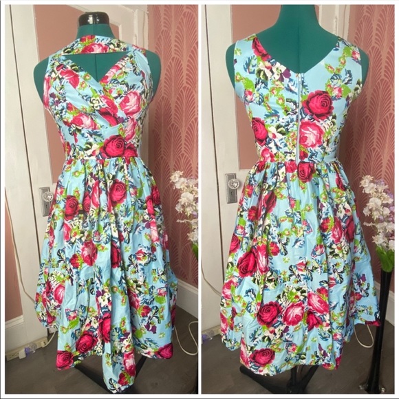 Unique Vintage Dresses & Skirts - Unique Vintage Pixelated Florals Dress